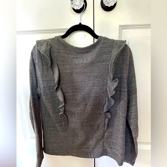 J. Crew Tops - Gray JCREW sweatshirt size S with ruffle detail